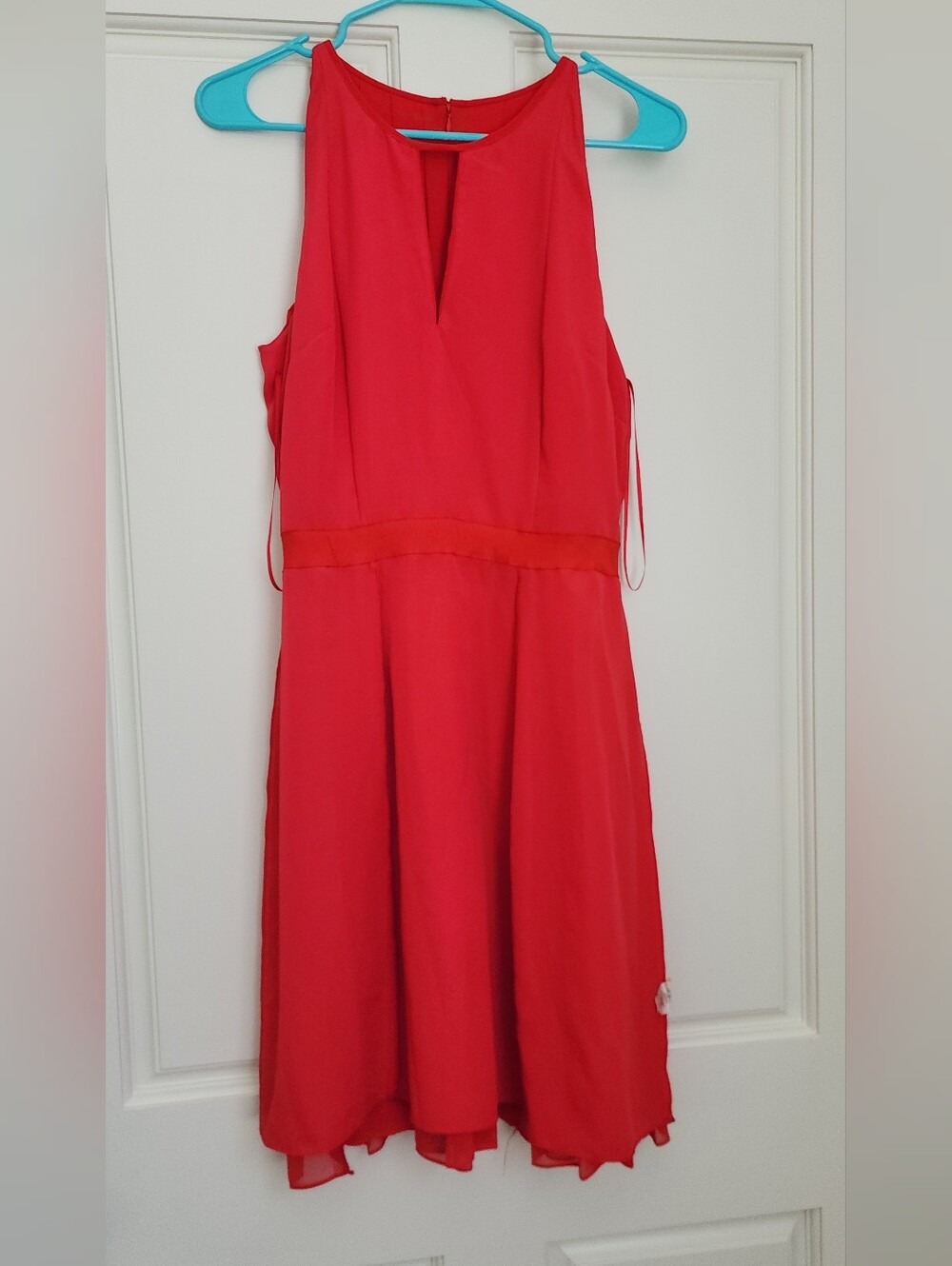 J. Crew Red Pleated Chiffon Dress - Picture 16 of 16